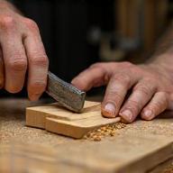 Artisan menuisier façonnant une table personnalisée