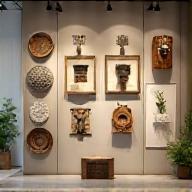 Mur d’art orné de pièces contemporaines